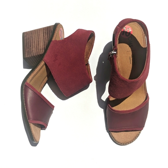 Toms Shoes - Toms Majorca Suede Leather Block Heeled Sandals 10
